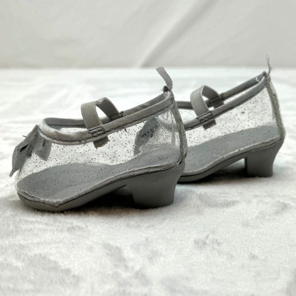 Build A Bear Clothes Shoes Glass Slippers Cristal Bow with 1" Heel for 18" Plush - Picture 3 of 4